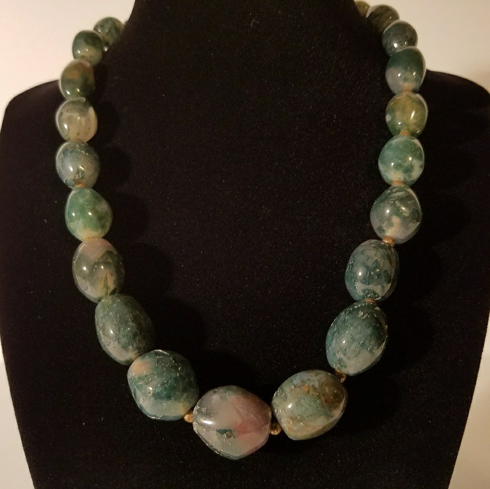 Vintage Faux Jasper Beaded Necklace